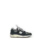 Blue Suede Leather Athletic Sneakers