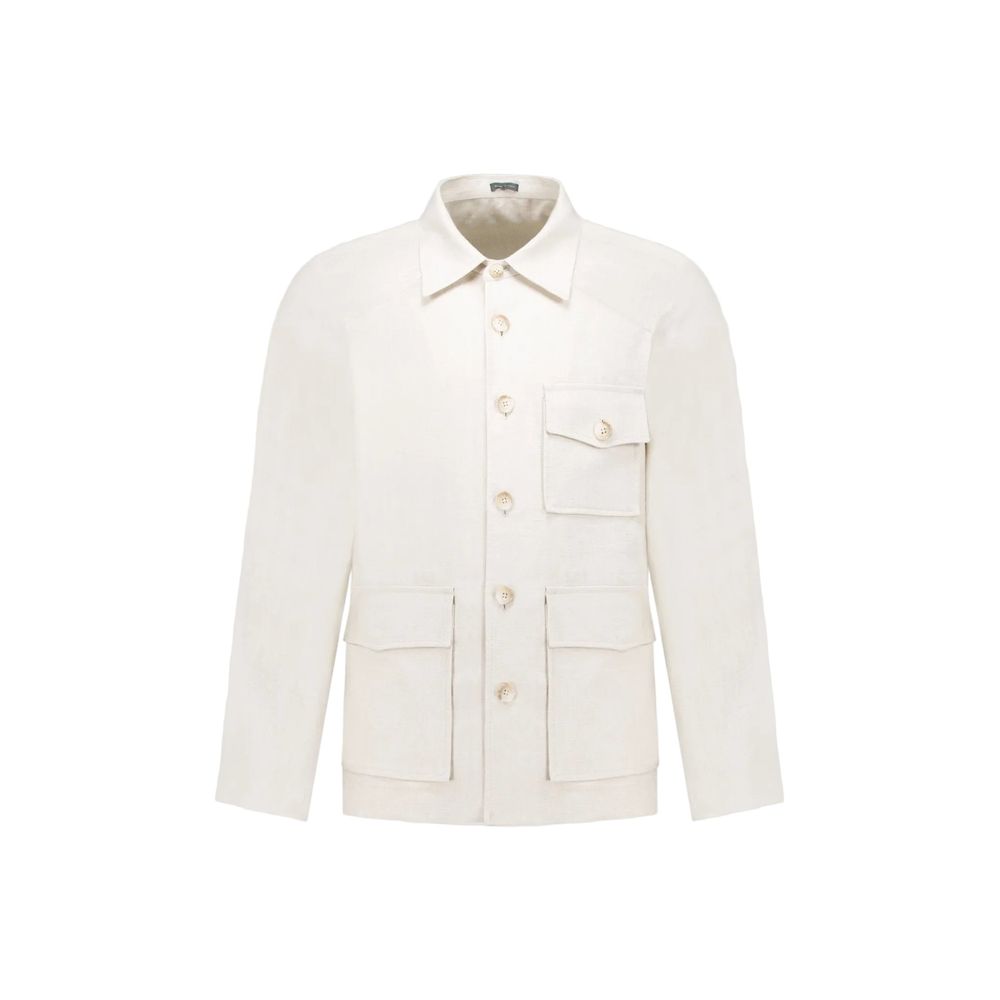Beige Linen Full-Length Jacket