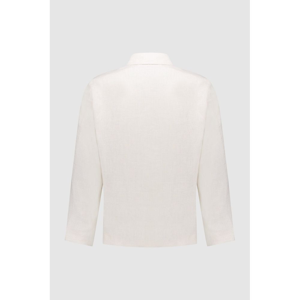 Beige Linen Full-Length Jacket