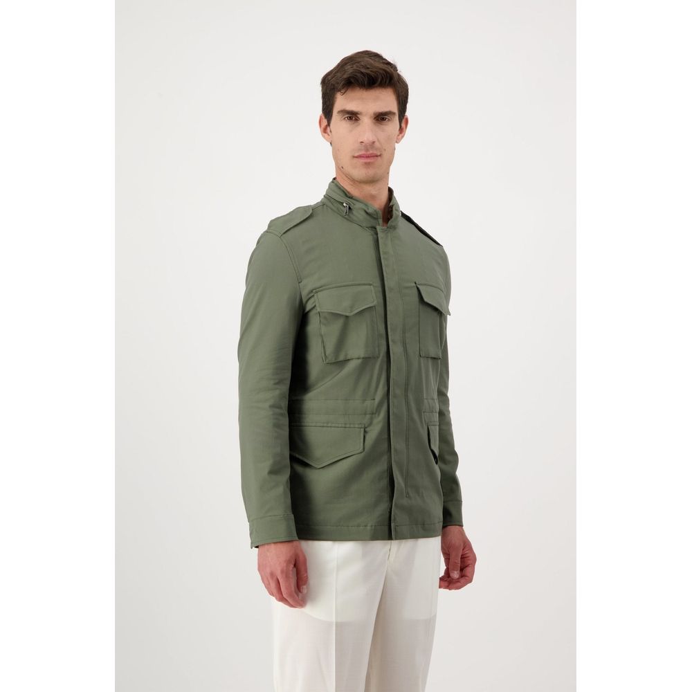 Green Cotton Full-Length Jacket