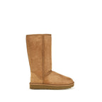 Beige Leather Ankle Boots