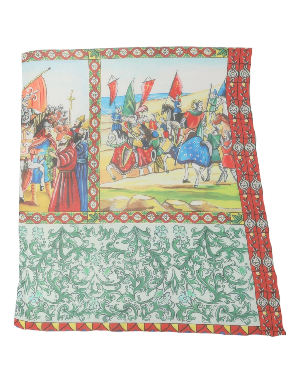 Multicolor Silk Printed Square Foulard Scarf