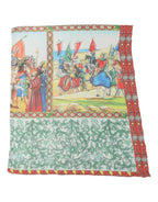 Multicolor Silk Printed Square Foulard Scarf