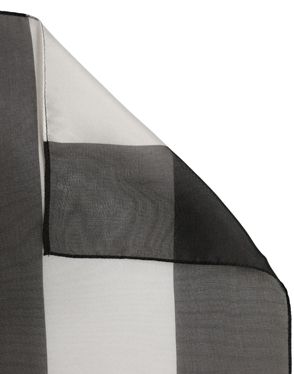 Black White Stripe Silk Square Foulard Scarf
