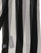 Black White Stripe Silk Shawl Stole Scarf