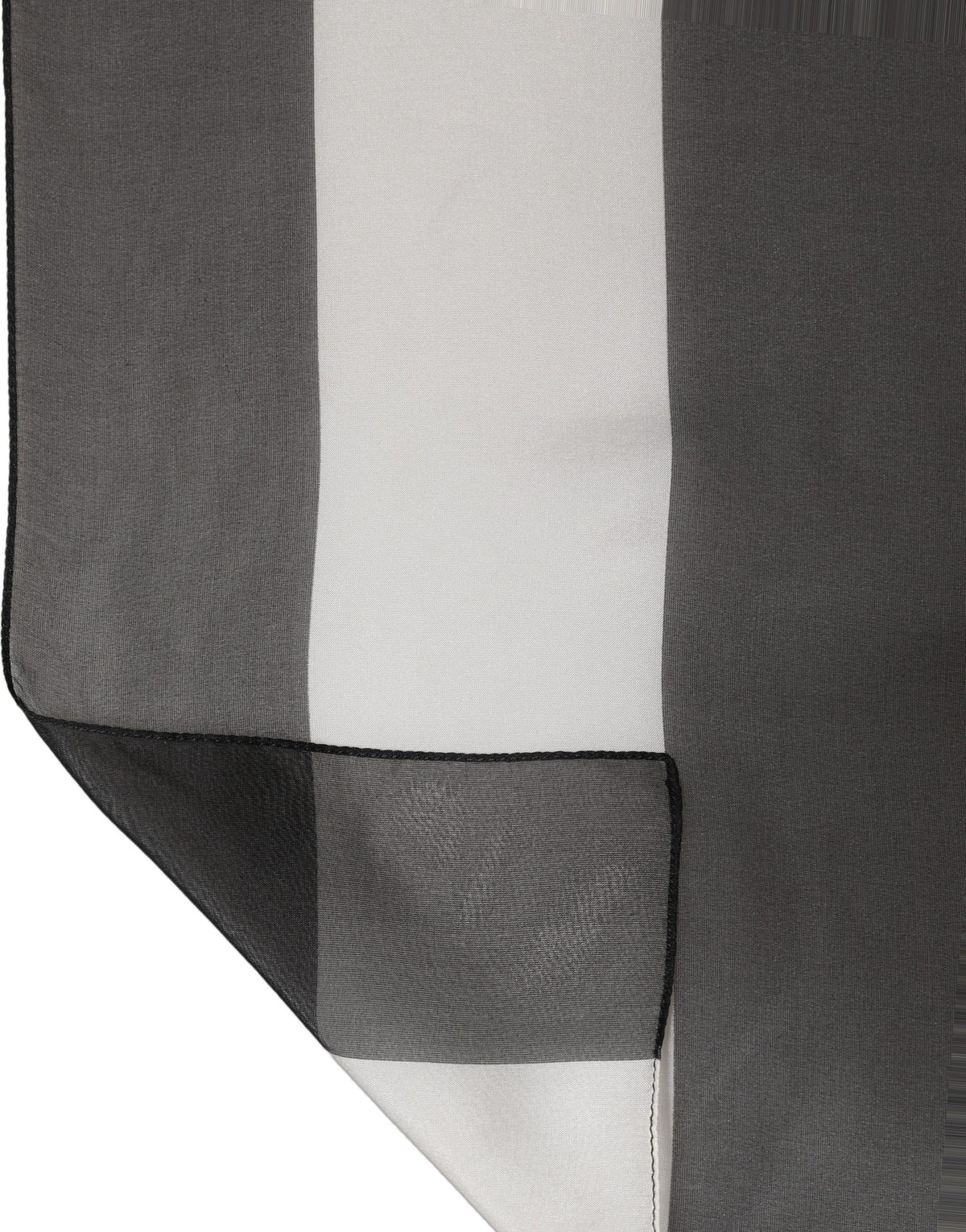Black White Stripe Silk Shawl Stole Scarf