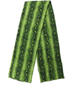 Green Black Printed Silk Sheer Stole Scarf