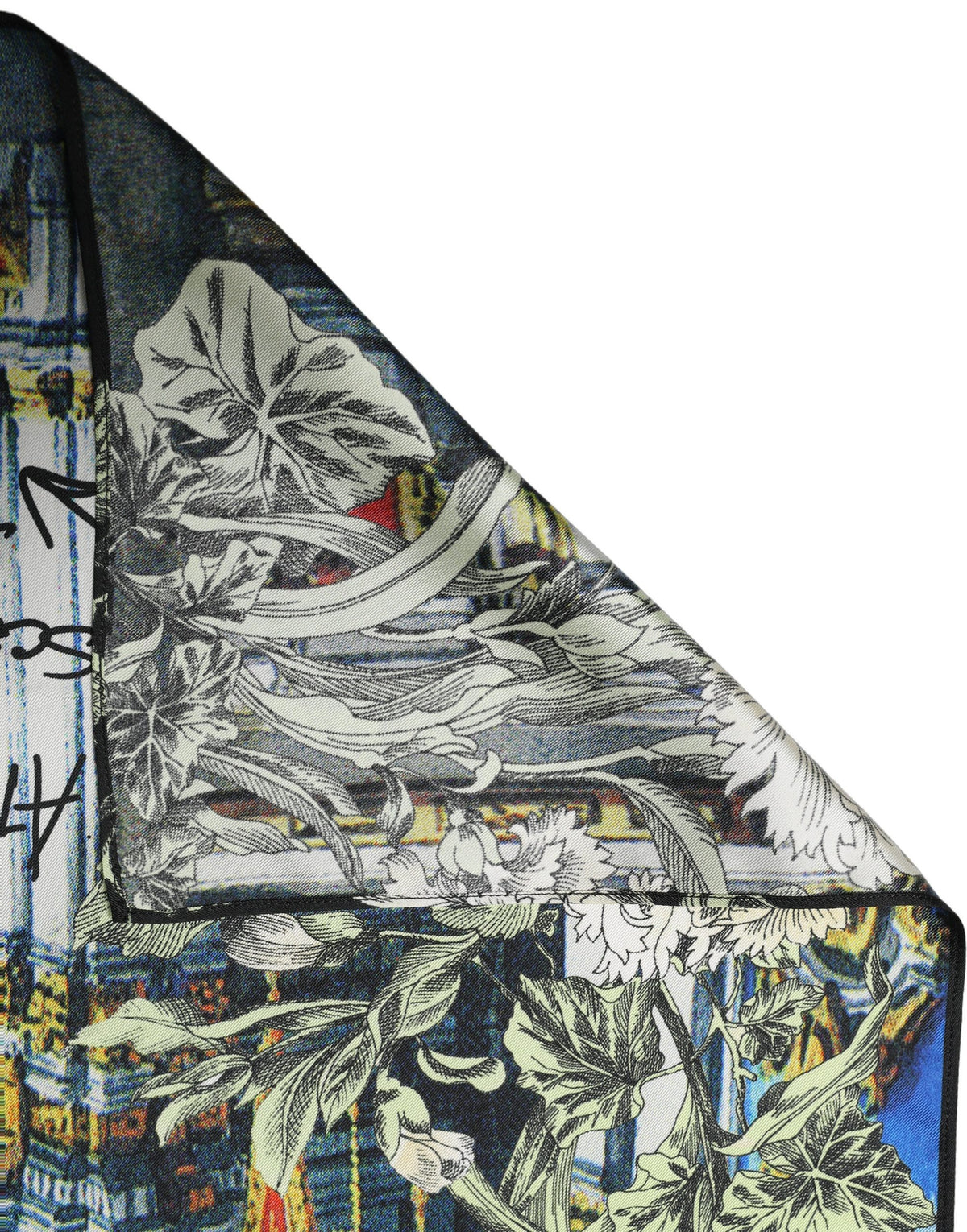 Multicolor Printed Silk Square Foulard Scarf
