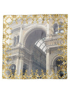 Multicolor Printed Silk Square Foulard Scarf