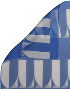Blue White Patterned Square Foulard Scarf