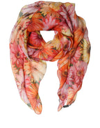 Multicolor Floral Silk Shawl Stole Scarf