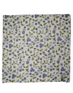 White Blue Floral Square Foulard Scarf