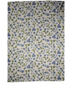 White Blue Floral Polyester Stole Scarf