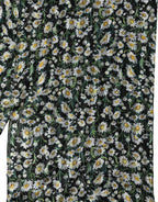 Black Silk Daisy Chiffon Long Stole Scarf