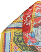 Multicolor Silk Printed Square Foulard Scarf