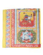Multicolor Silk Printed Square Foulard Scarf