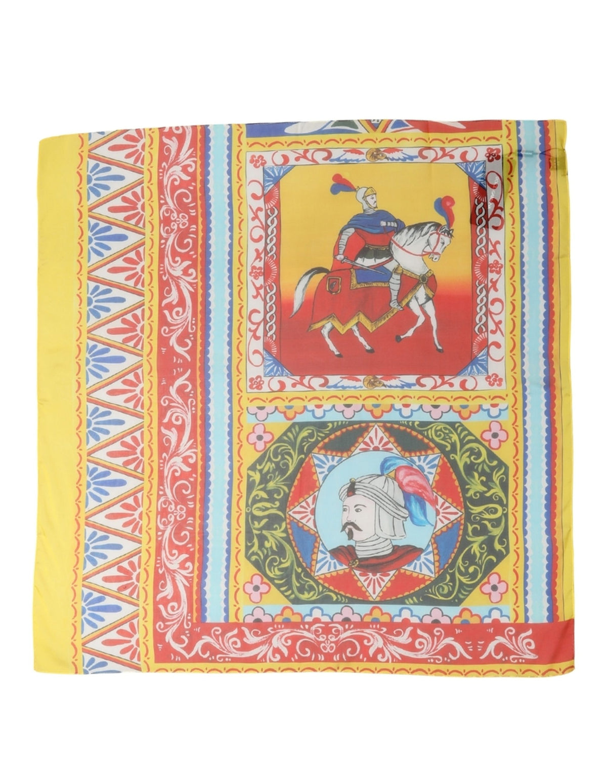 Multicolor Silk Printed Square Foulard Scarf