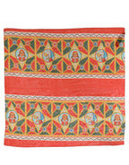 Multicolor Silk Printed Square Foulard Scarf