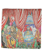 Multicolor Silk Printed Square Foulard Scarf