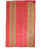 Red Silk Geometric Print Shawl Stole Scarf