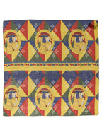 Multicolor Silk Printed Square Foulard Scarf