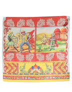 Multicolor Silk Printed Square Foulard Scarf