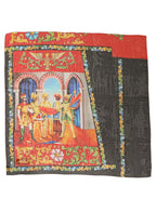 Multicolor Silk Printed Square Foulard Scarf