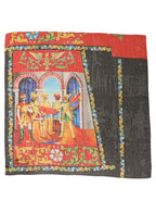 Multicolor Silk Printed Square Foulard Scarf
