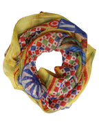 Multicolor Silk Carretto Foulard Scarf