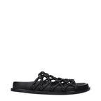 Black Leather Slippers