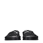 Black Leather Slippers