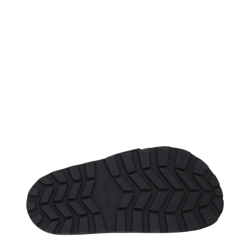Black Leather Slippers