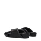 Black Leather Slippers