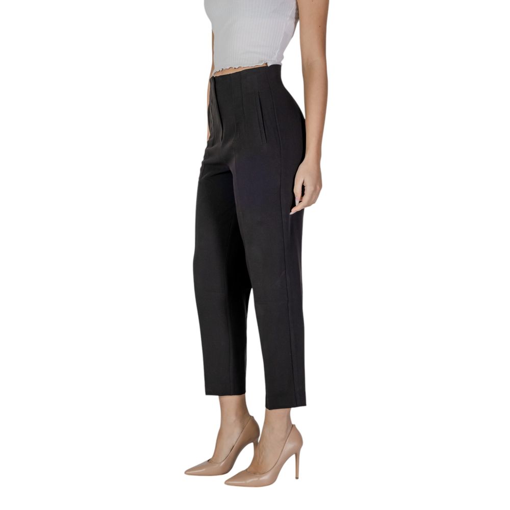 Black Recycled Polyester Casual Pants