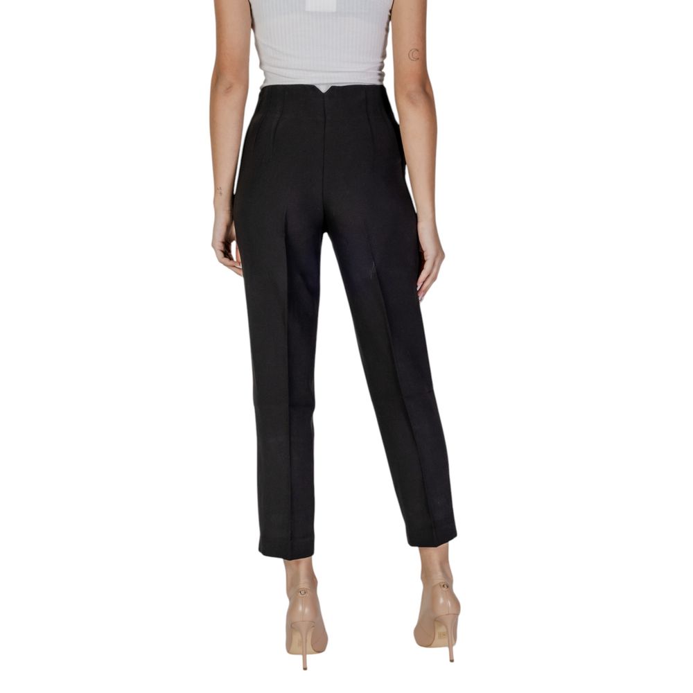 Black Recycled Polyester Casual Pants