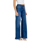 Blue Cotton Bootcut Jeans