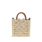 Beige Raffia Shoulder Bag