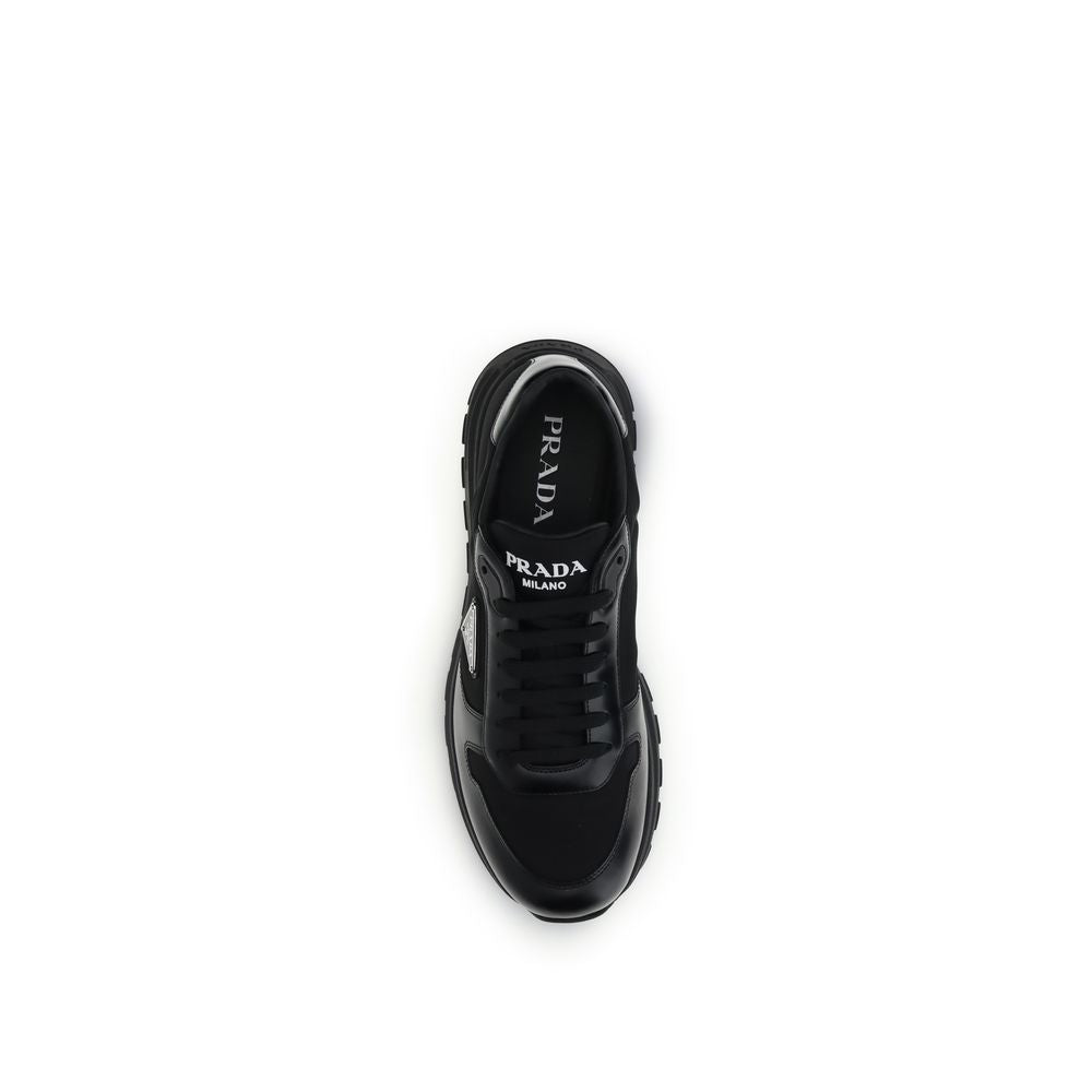 Black Recycled Polyamide Athletic Sneakers