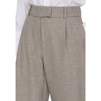 Beige Polyester Dress Pants