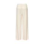 Cream Polyester Dress Pants