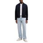 Blue Cotton Full-Length Jacket