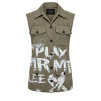 Green Cotton Women Jacket
