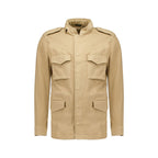 Beige Cotton Full-Length Jacket
