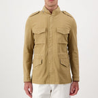 Beige Cotton Full-Length Jacket