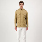 Beige Cotton Full-Length Jacket
