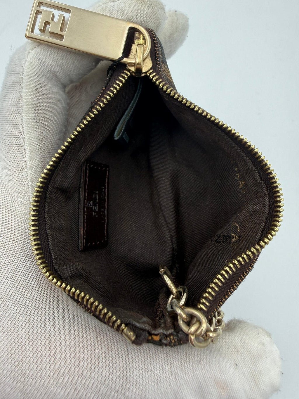 FENDI FF Coin Purse/Card Holder with Chain