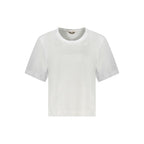 White Cotton Women T-Shirt