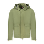 Green Cotton Men Jacket