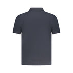 Blue Cotton Men Polo