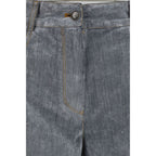 Gray Cotton Jeans Denim